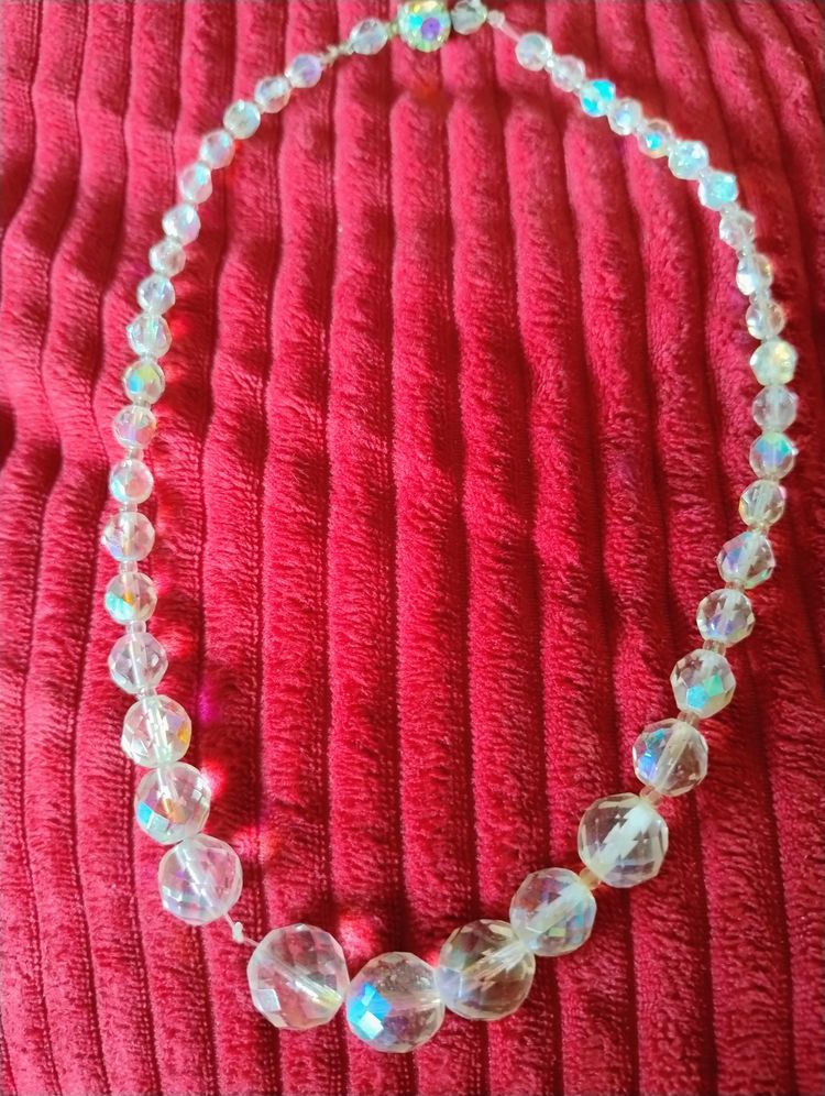 1930s Crystal Faceted Beaded Necklace
